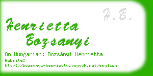 henrietta bozsanyi business card