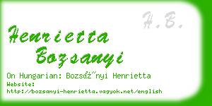 henrietta bozsanyi business card
